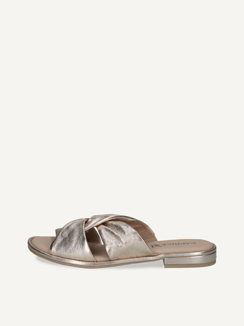 Lederpantolette - metallic, PLATIN METAL., hi-res