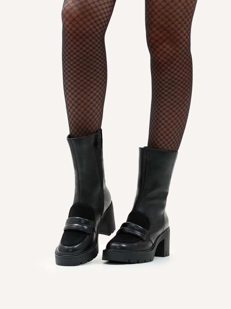 Lederstiefelette - schwarz, BLACK COMB I, hi-res