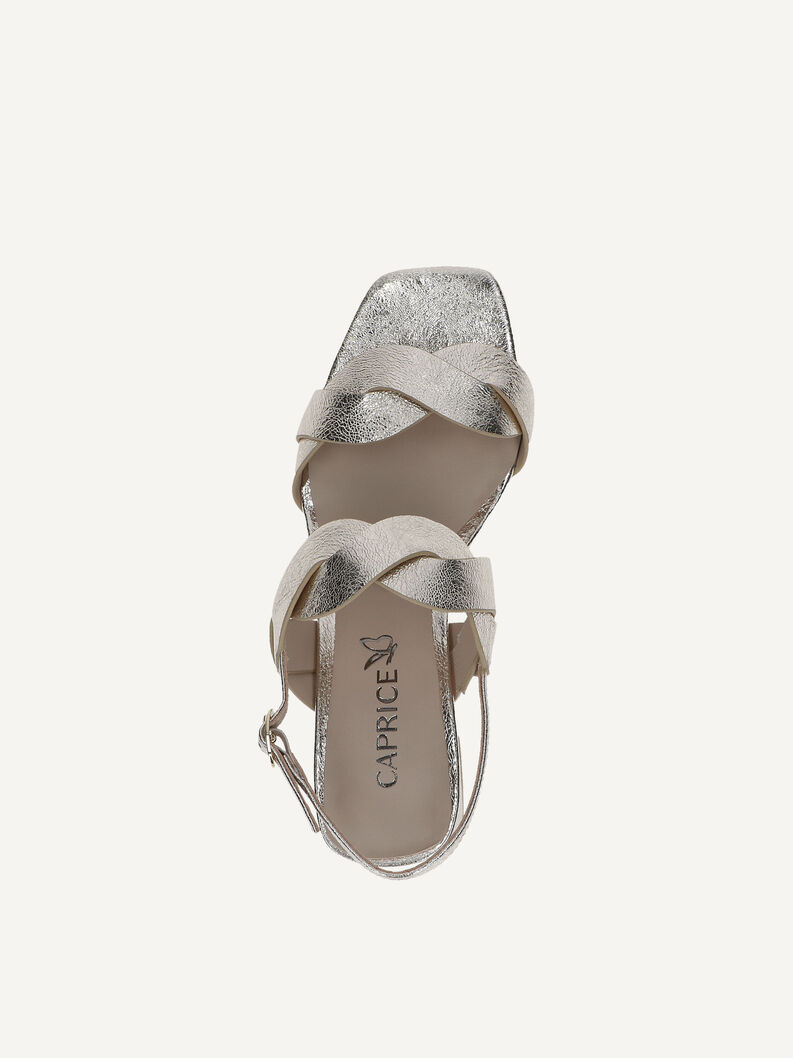 Ledersandalette - gold, LT.GOLD METAL., hi-res