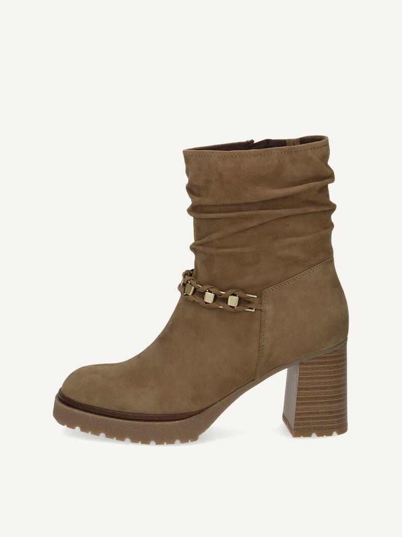 Lederstiefelette - khaki, OLIVE SUEDE, hi-res