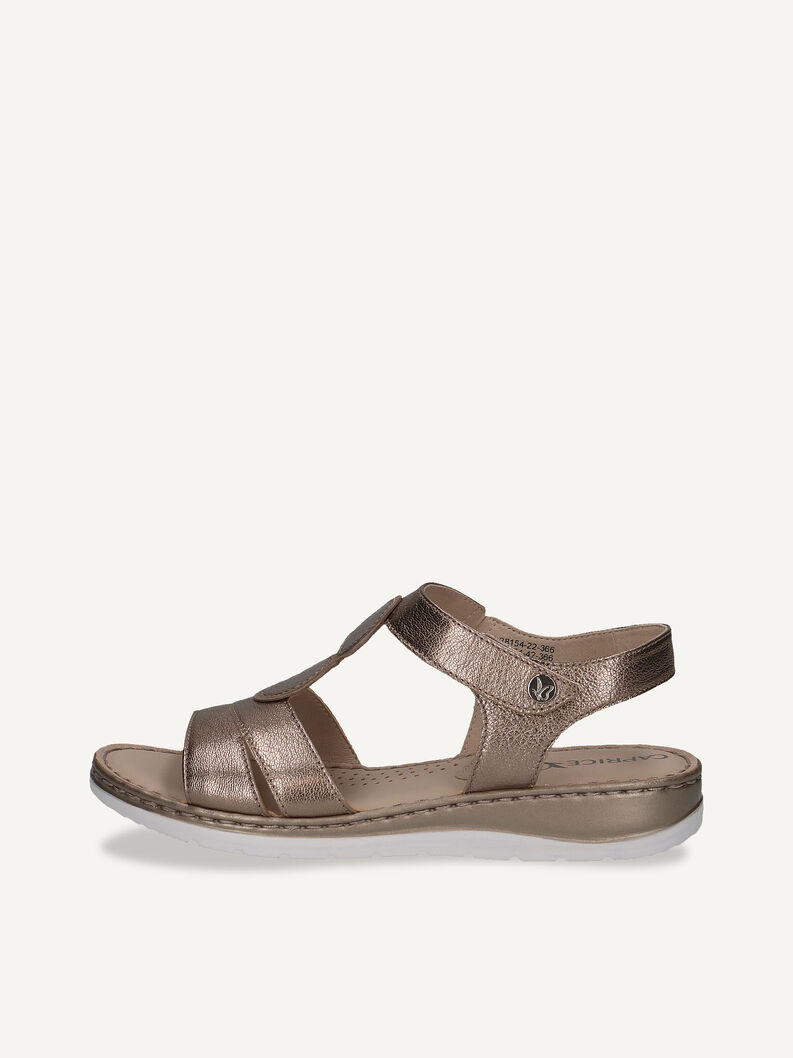 Ledersandalette - braun, TAUPE MET.COMB, hi-res