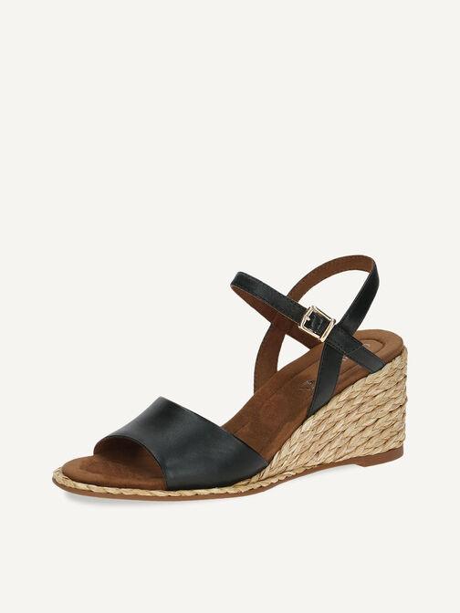 Sandale à talon en cuir - noir, BLACK NAPPA, hi-res