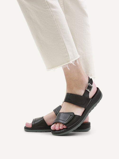 Ledersandalette - schwarz, BLACK NAPPA, hi-res