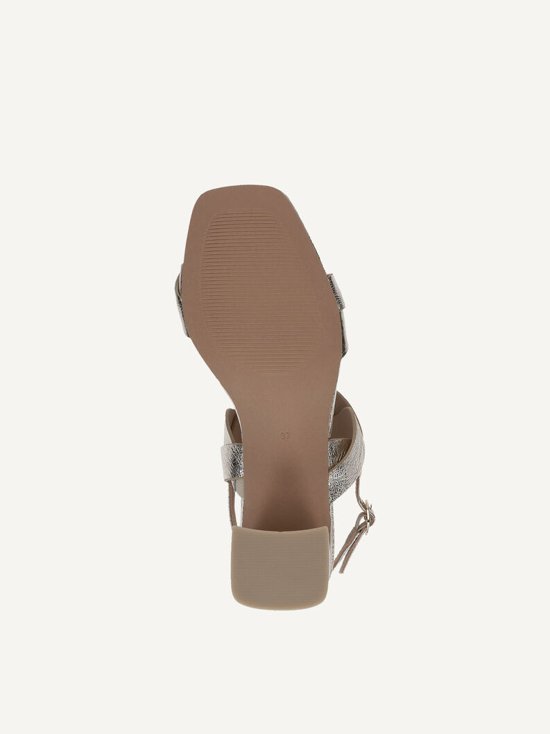 Ledersandalette - gold, LT.GOLD METAL., hi-res