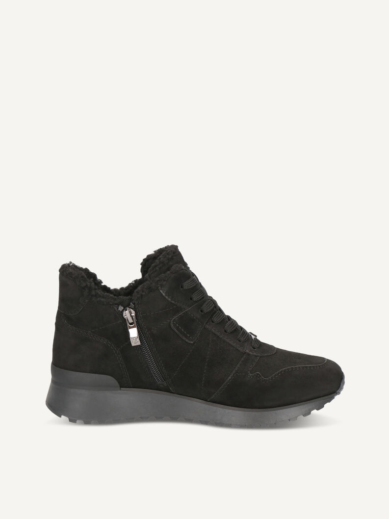 Lederstiefelette - schwarz Warmfutter, BLACK SUEDE, hi-res