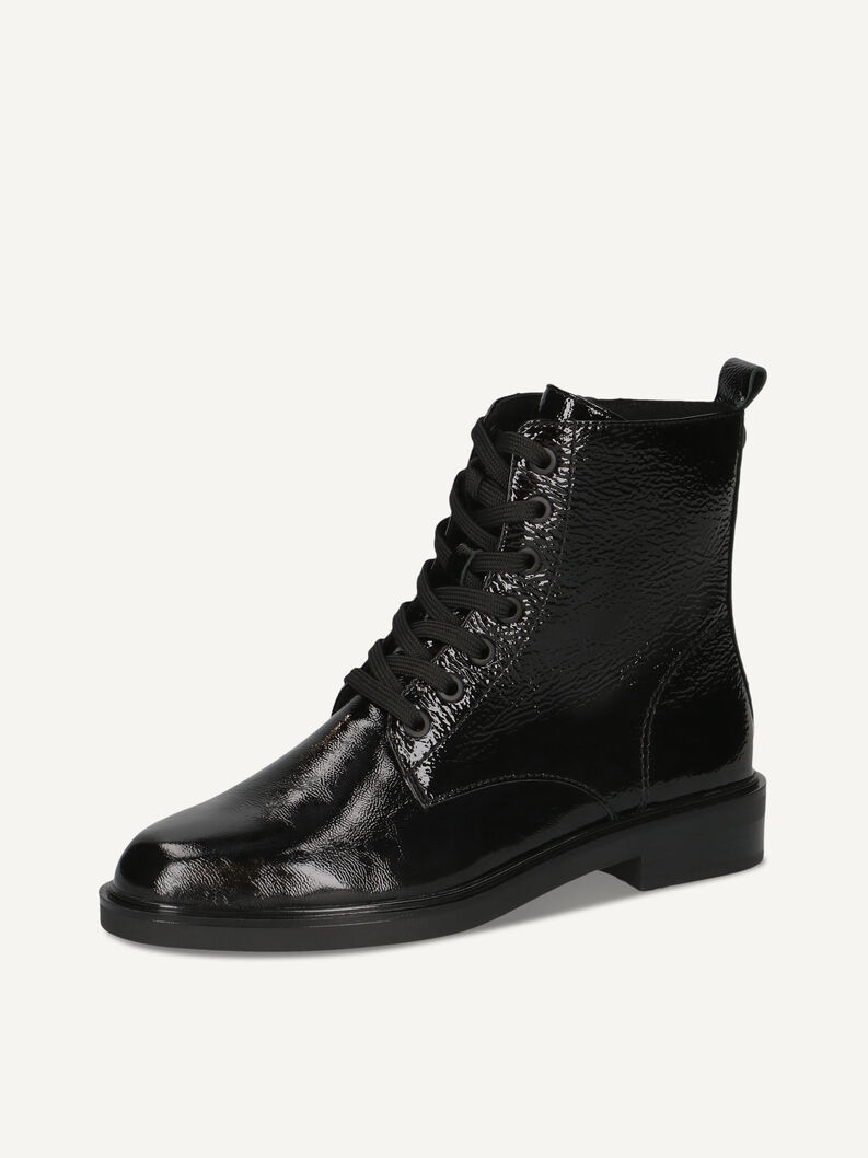 Lederstiefelette - schwarz, BLACK NAPLAK, hi-res