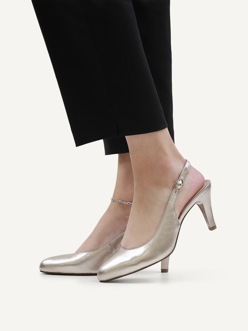 Slingpumps, TAUPE METALLIC, hi-res