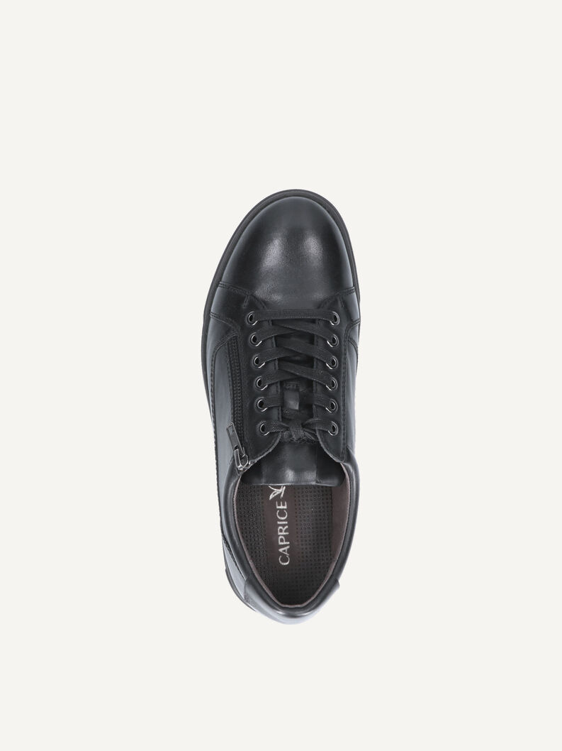 Ledersneaker - schwarz, BLACK/BLACK, hi-res