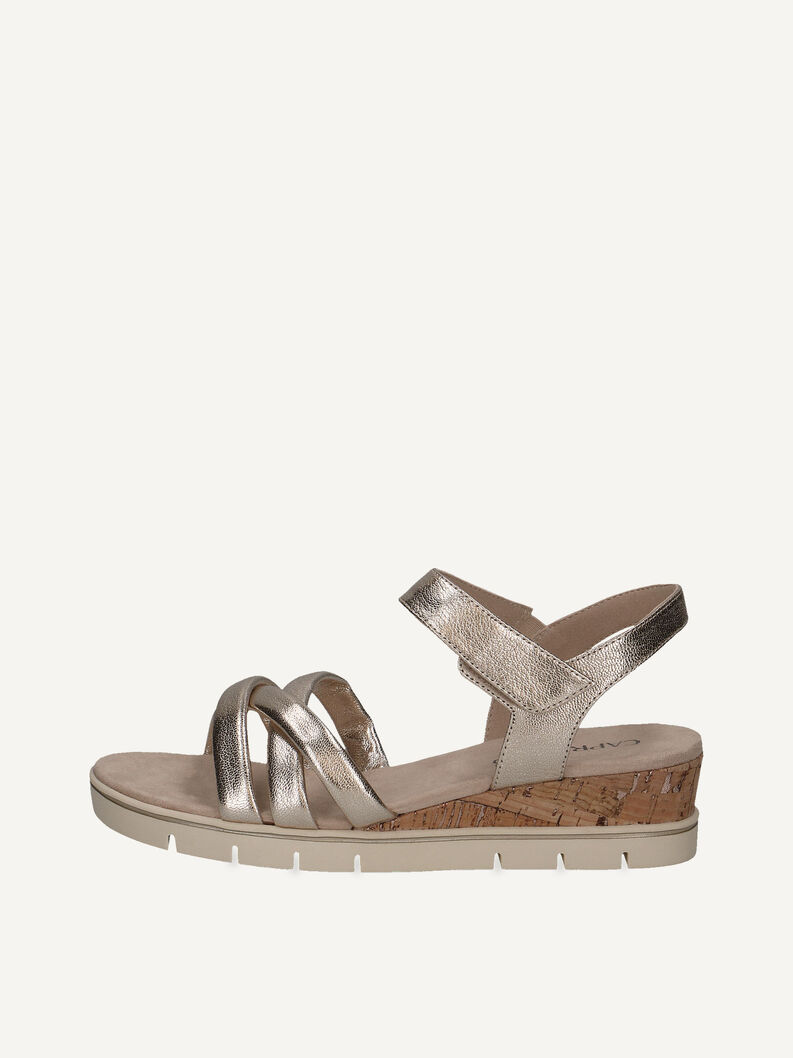 Ledersandalette - metallic, PLATIN METAL., hi-res