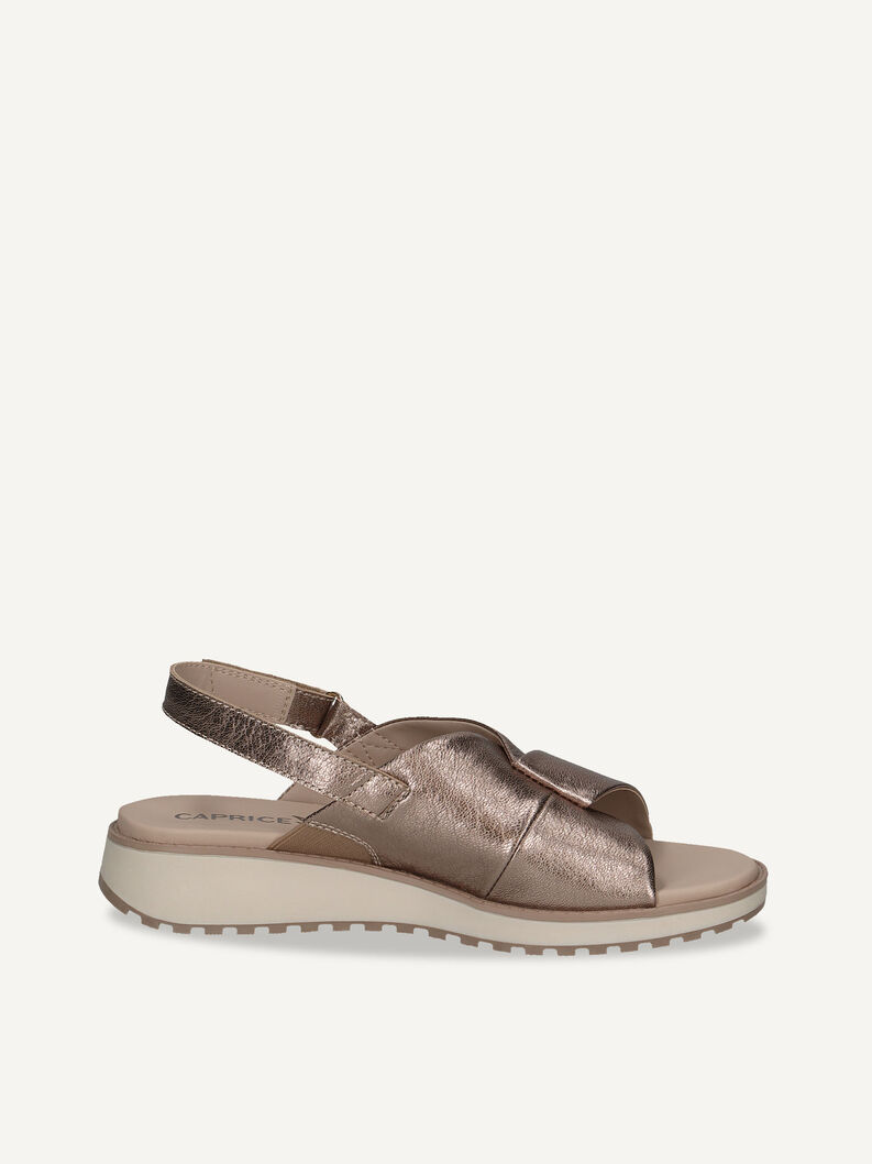 Ledersandale - braun, TAUPE METALLIC, hi-res