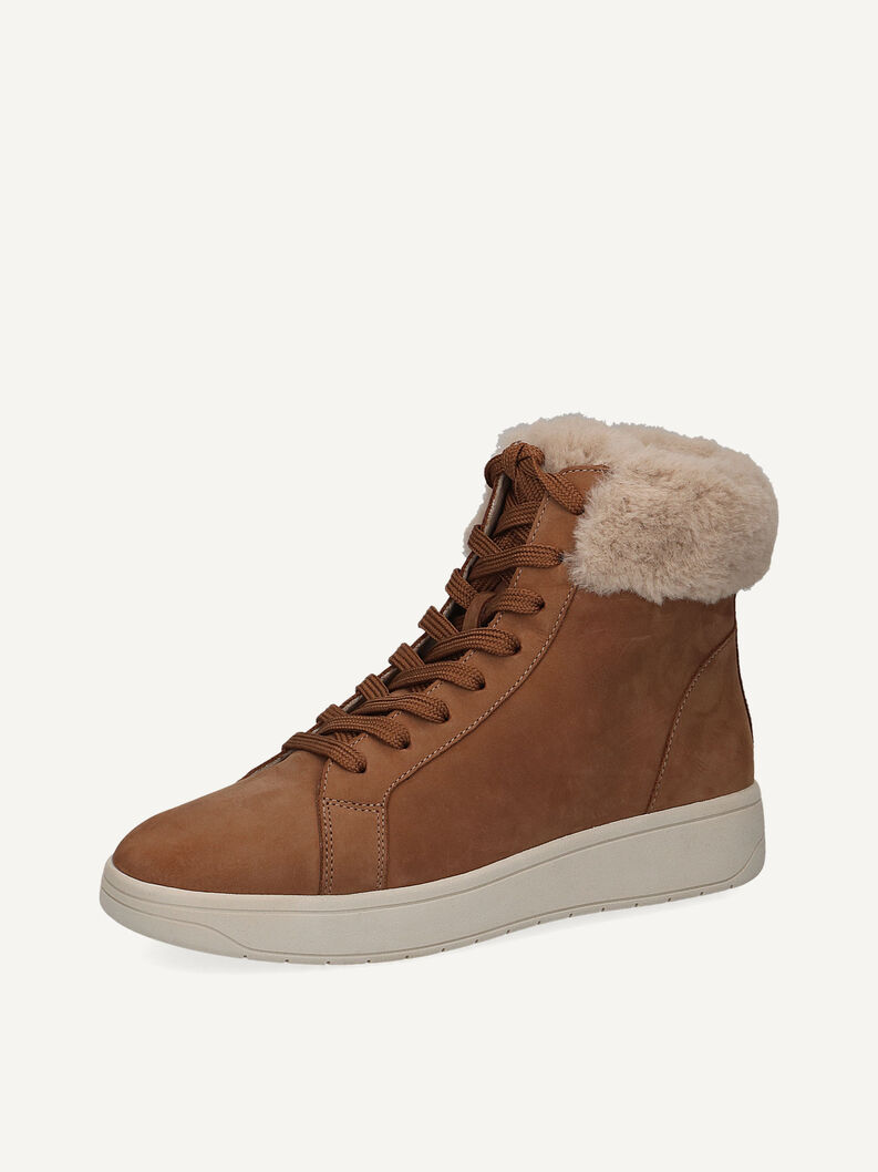 Lederstiefelette - beige Warmfutter, CAMEL NUBUC, hi-res
