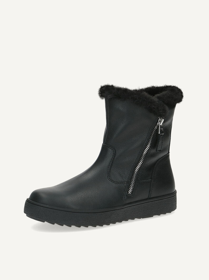 Lederstiefelette - schwarz Warmfutter, BLACK NAPPA, hi-res
