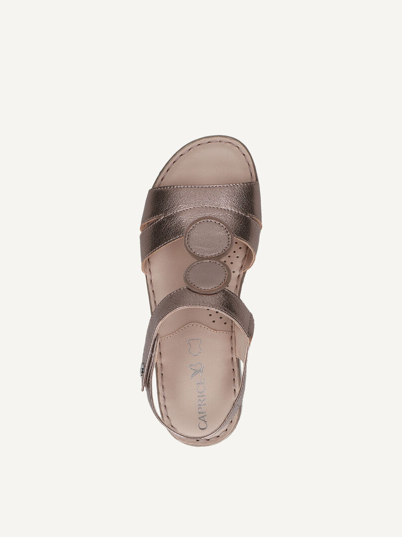 Ledersandalette - braun, TAUPE MET.COMB, hi-res