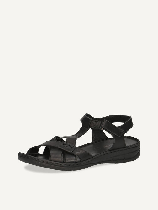 Sandale à talon en cuir - noir, BLACK NAPPA, hi-res