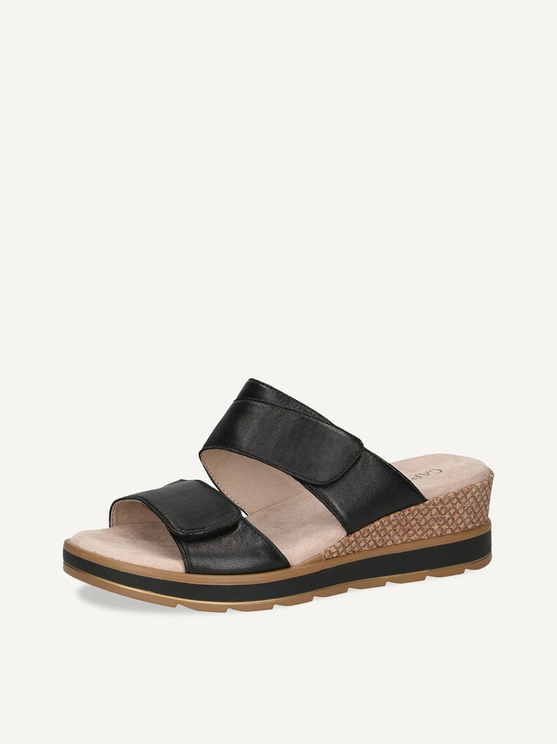 Lederpantolette - schwarz, BLACK SOFTNAP., hi-res