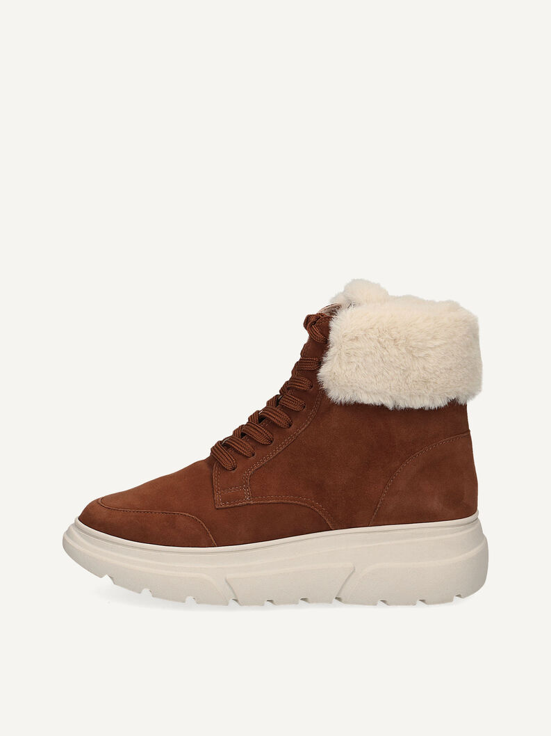 Lederstiefelette - braun Warmfutter, COGNAC SUEDE, hi-res