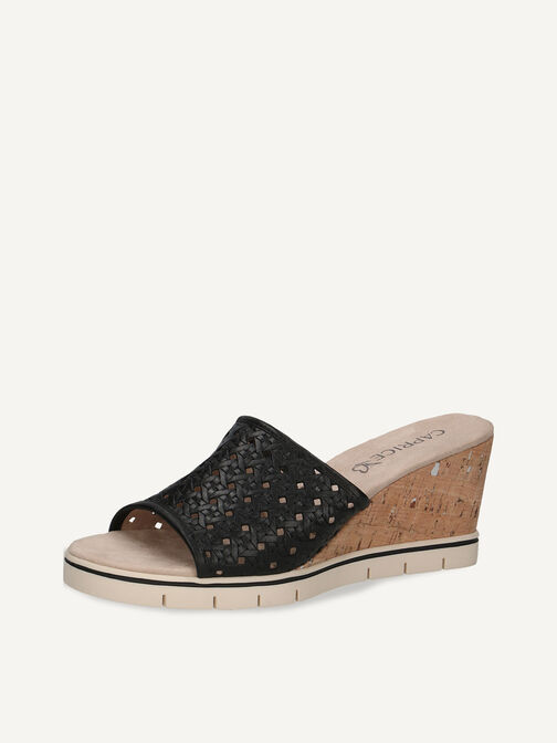 Sandale à talon en cuir - noir, BLACK NAPPA, hi-res