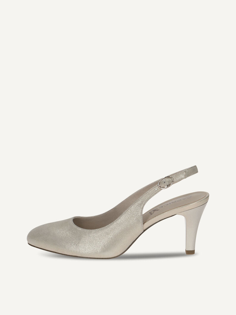 Slingpumps, LT.GOLD METAL., hi-res