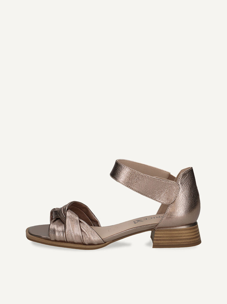 Ledersandalette - braun, TAUPE METALLIC, hi-res