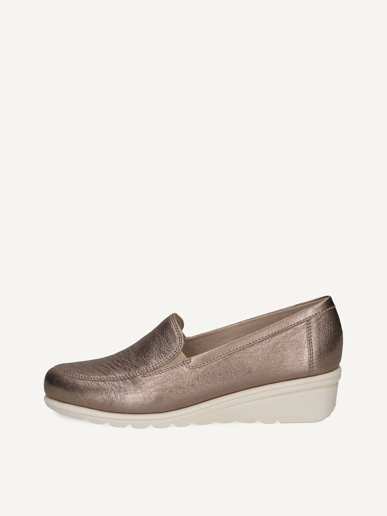 Lederslipper - braun, TAUPE METALLIC, hi-res