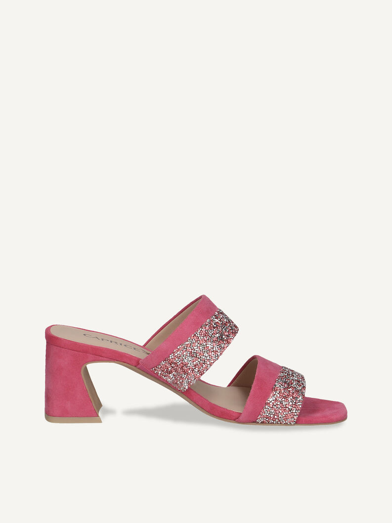 Lederpantolette - pink, FUCHSIA SUEDE, hi-res