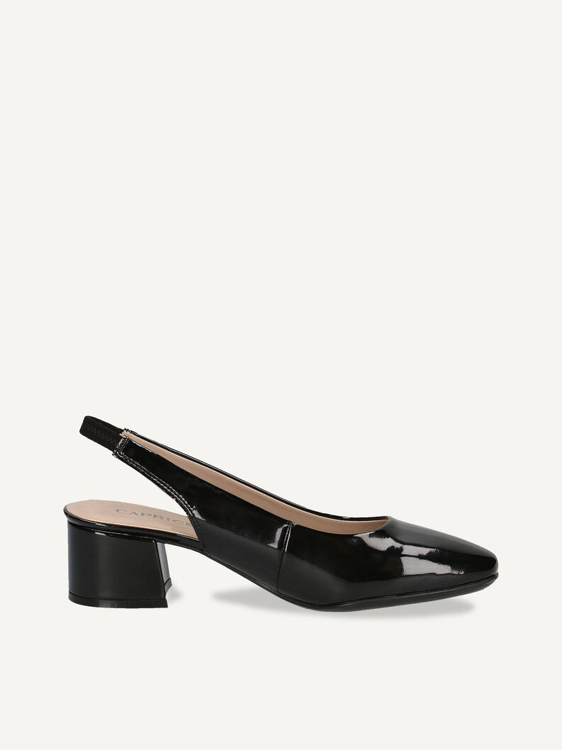 Lederslingpumps - schwarz, BLACK PATENT, hi-res