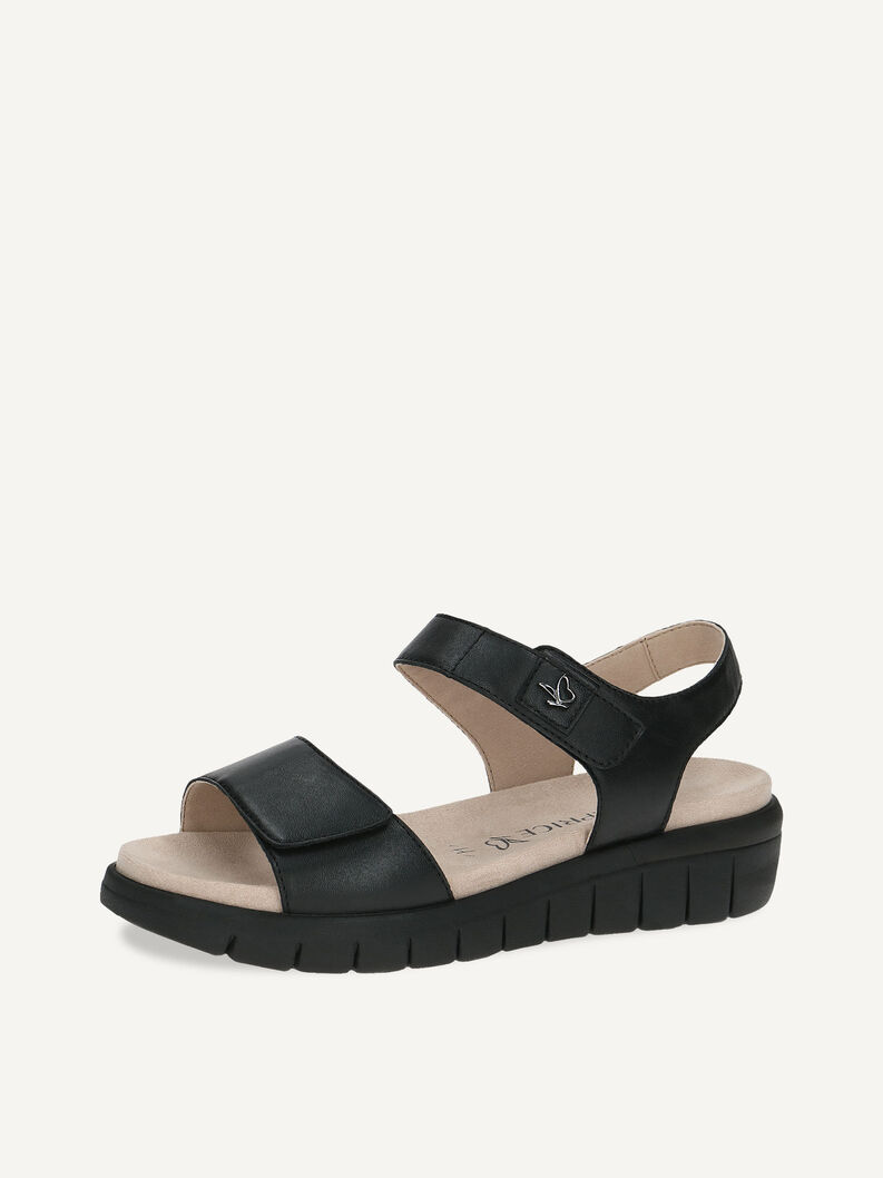 Ledersandale - schwarz, BLACK/BLK SOLE, hi-res