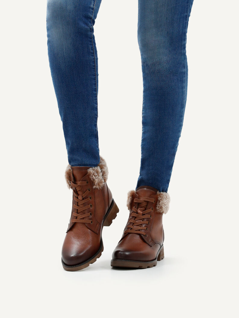 Lederstiefelette - braun Warmfutter, COGNAC NAPPA, hi-res