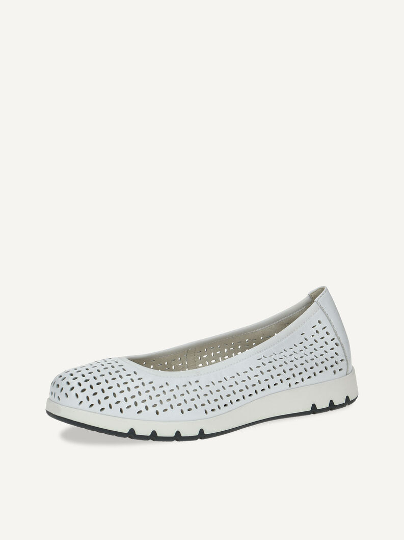 Lederballerina - weiß, WHITE SOFTNAP., hi-res