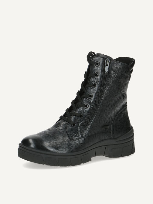 Lederstiefelette - schwarz Warmfutter, BLACK NAPPA, hi-res