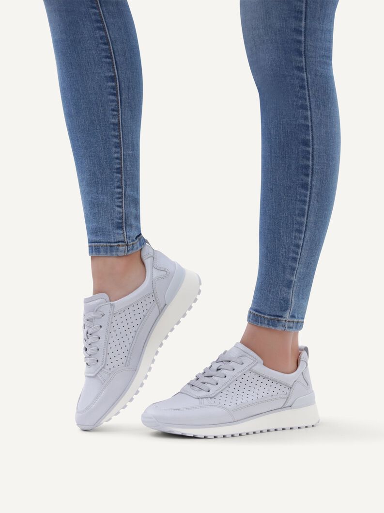 Ledersneaker - blau, LT.BLU.PER.DEE, hi-res