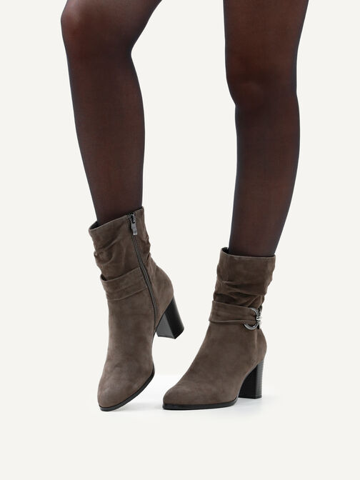 Lederstiefelette - grau, STONE SUEDE, hi-res