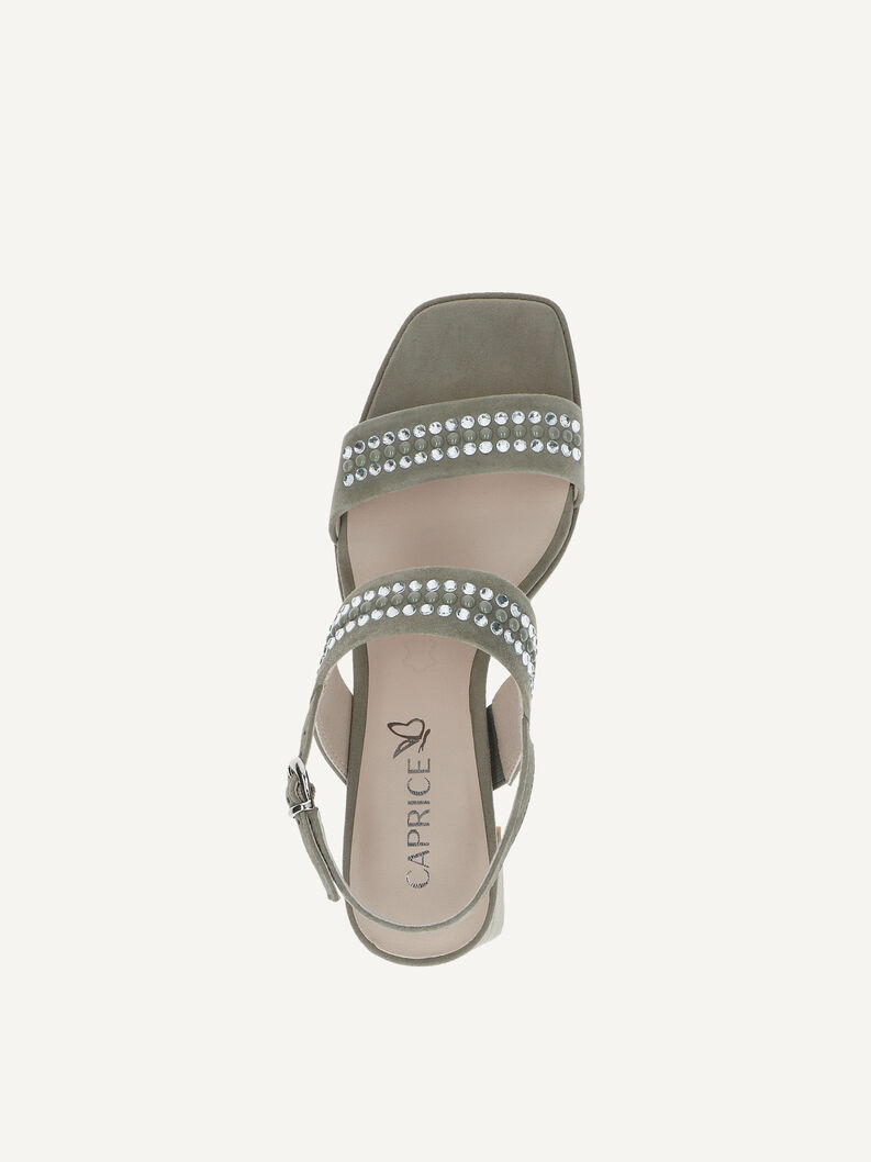 Ledersandalette - khaki, OLIVE SUEDE, hi-res