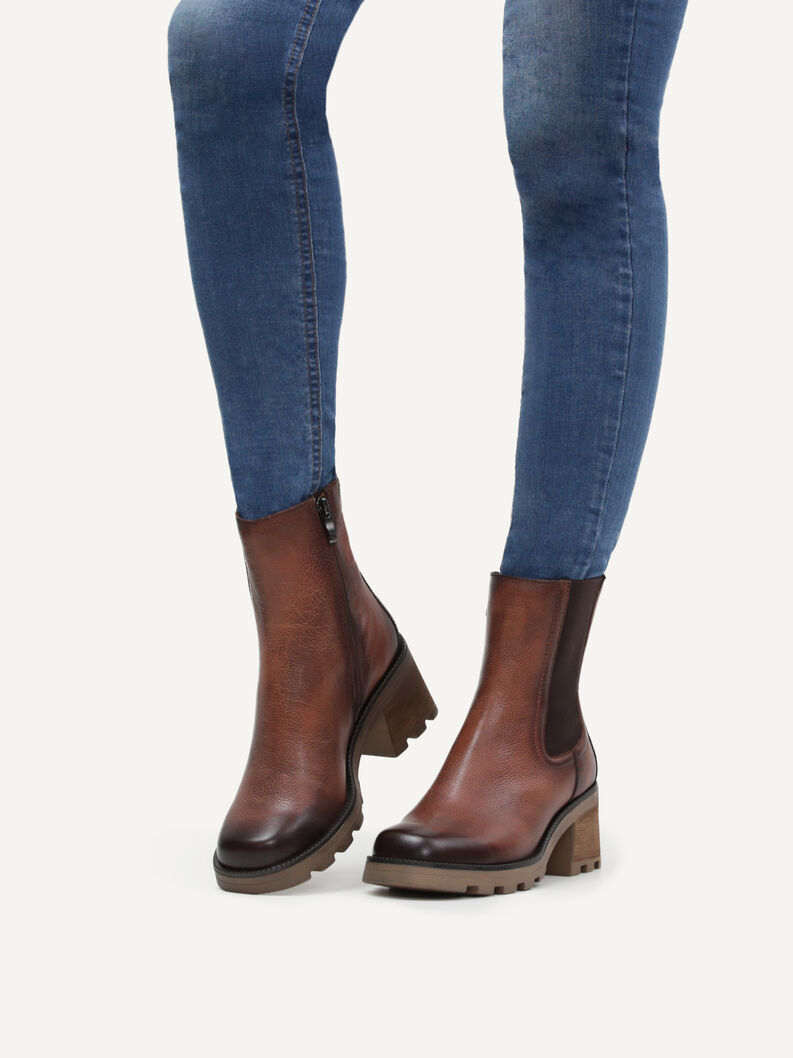 Lederstiefelette - braun, COGNAC NAPPA, hi-res