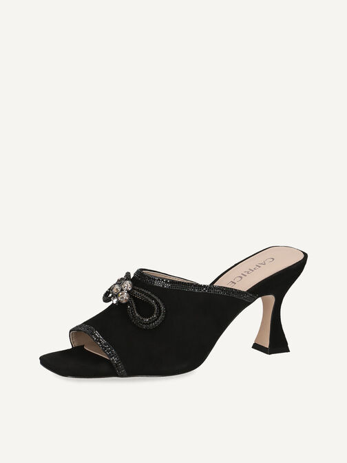 Lederpantolette - schwarz, BLACK SUEDE, hi-res