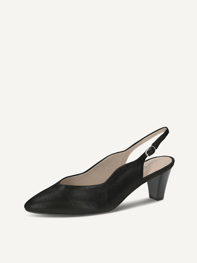 Slingpumps, BLACK METALLIC, hi-res