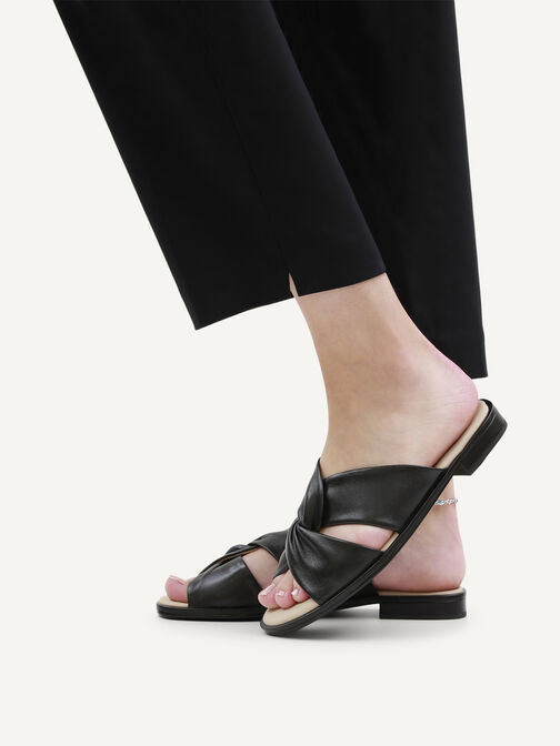 Lederpantolette - schwarz, BLACK NAPPA, hi-res