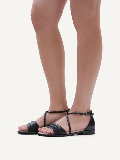 Sandale en cuir - noir, BLACK NAPPA, hi-res