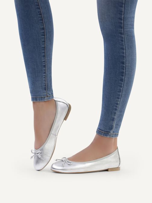 Lederballerina - silber, SILVER ME.DEER, hi-res