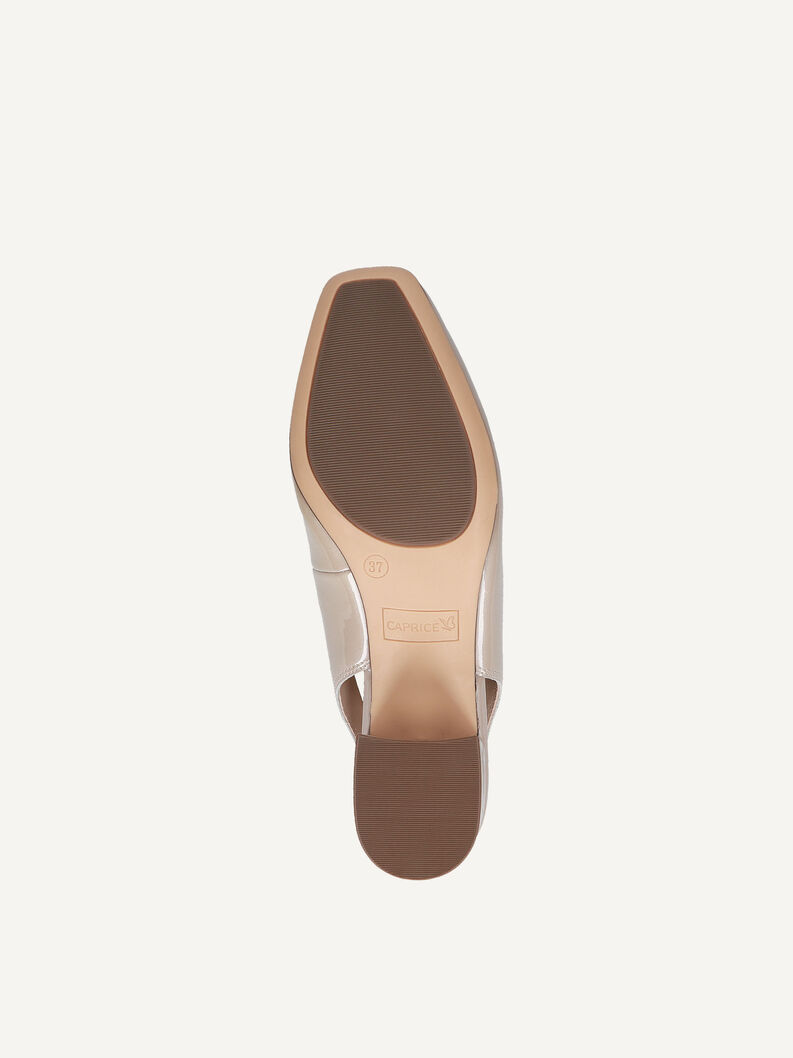 Lederslingpumps - beige, BEIGE PATENT, hi-res