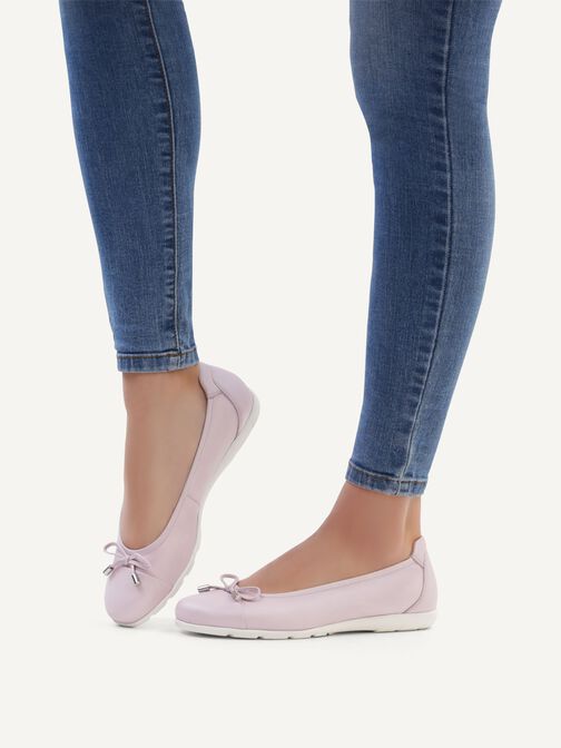 Ballerine en cuir - mauve, LT.PURPLE PERL, hi-res