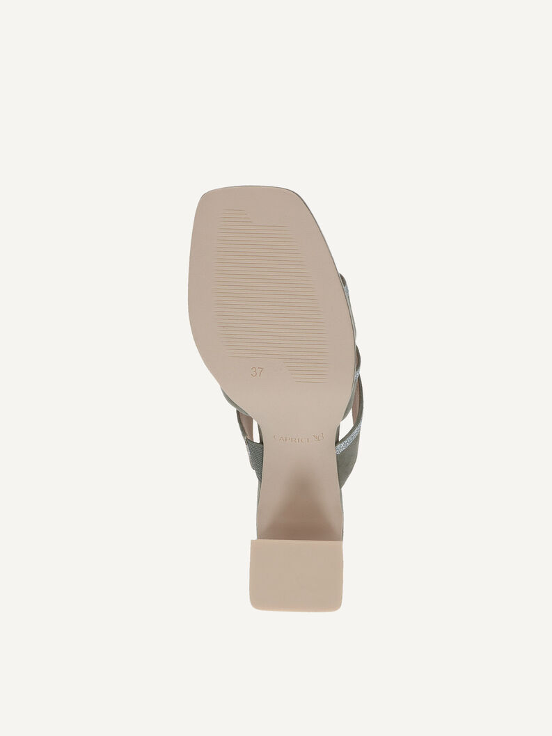 Lederpantolette - khaki, OLIVE SUEDE, hi-res