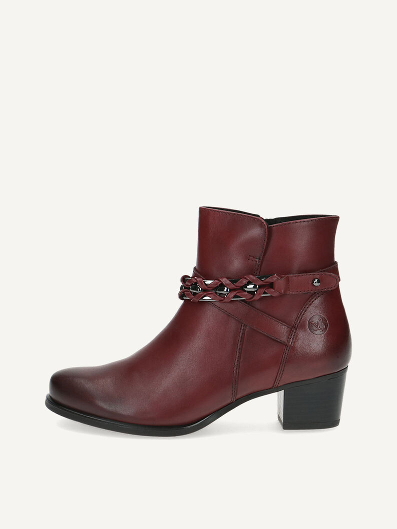 Lederstiefelette - rot, BORDEAUX NAPPA, hi-res