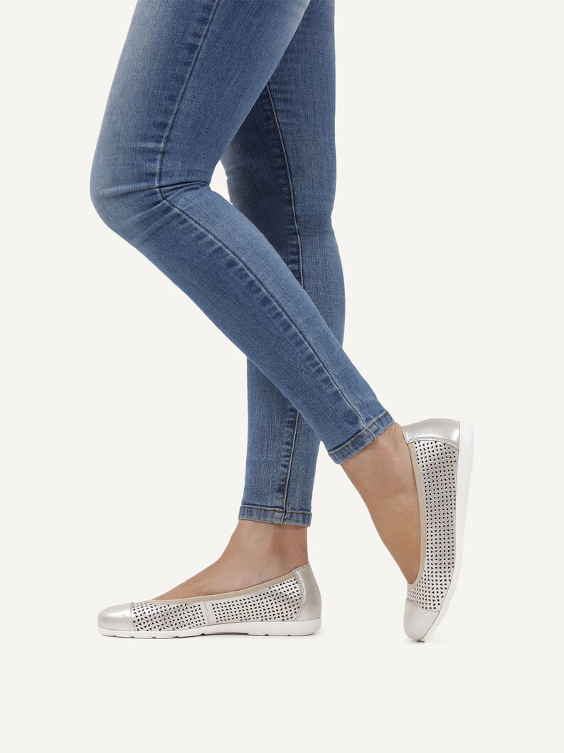 Lederballerina - braun, TAUPE METALLIC, hi-res
