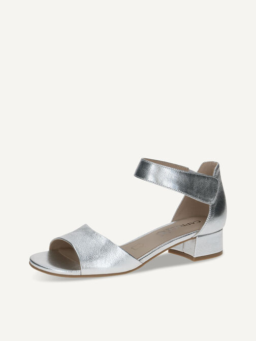 Sandale à talon, SILVER METAL., hi-res