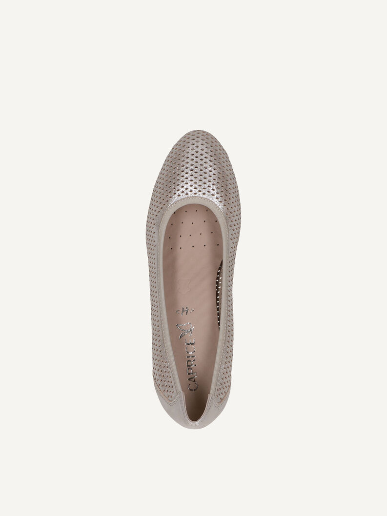 Lederpumps - braun, TAUPE METALLIC, hi-res