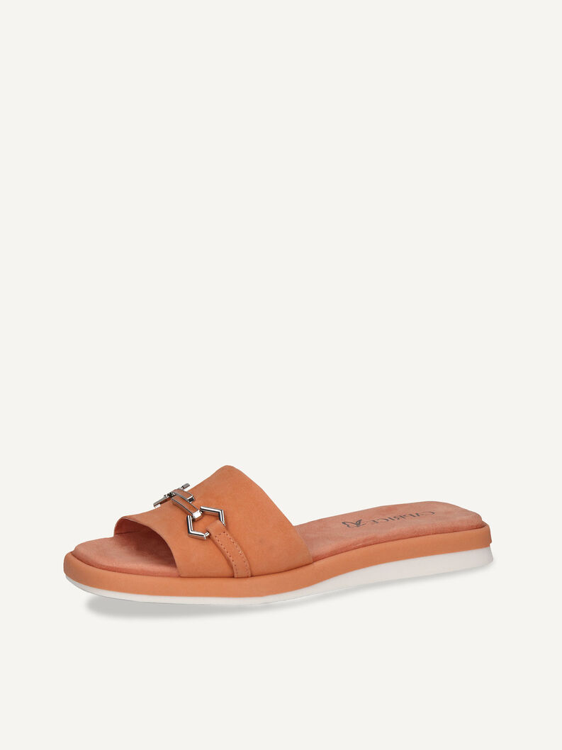 Lederpantolette - orange, ORANGE SUEDE, hi-res