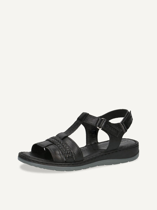 Sandale à talon en cuir - noir, BLACK NAPPA, hi-res