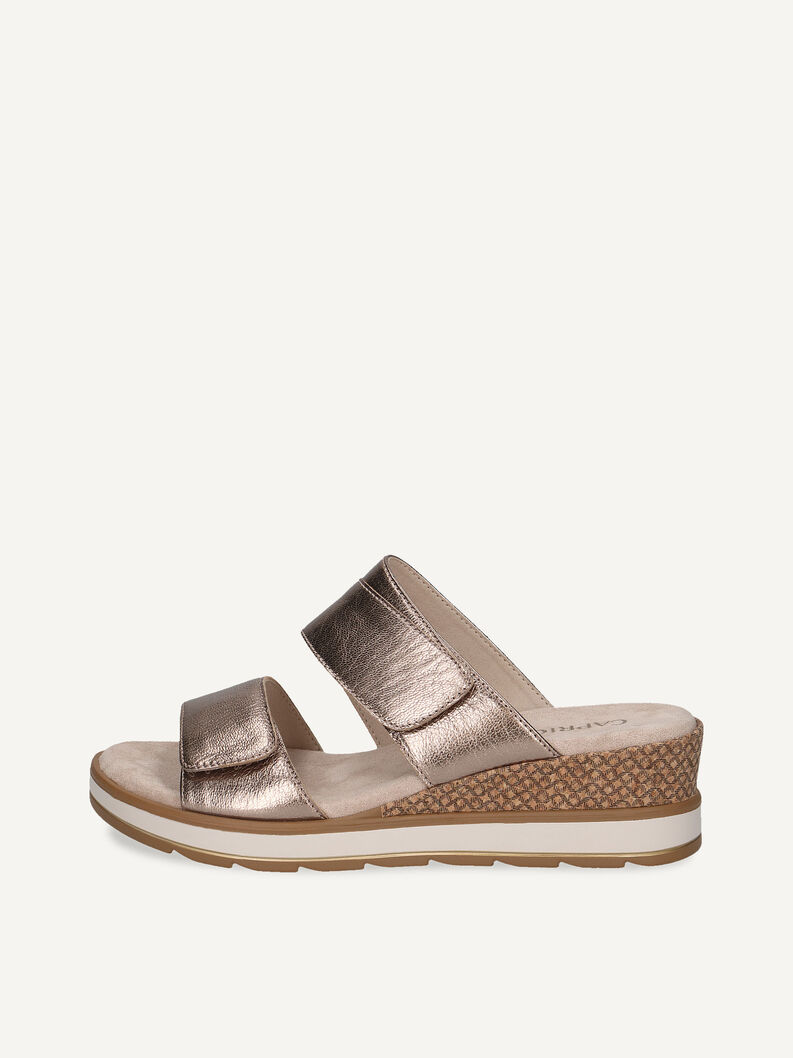 Mule en cuir - marron, TAUPE METALLIC, hi-res