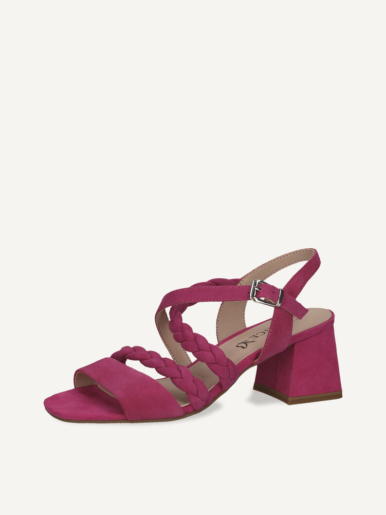 Ledersandalette - pink, FUCHSIA SUEDE, hi-res